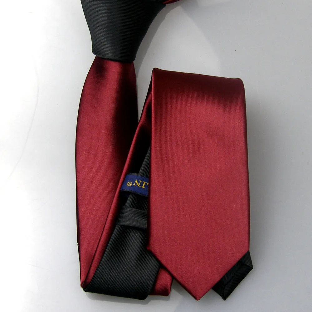 Мужские галстуки LAMMULIN, модный дизайн, черный узел, контрастный бордовый двухцветный галстук-бабочка, Лоскутная микрофибра шейный платок, тонкий галстук 6 см