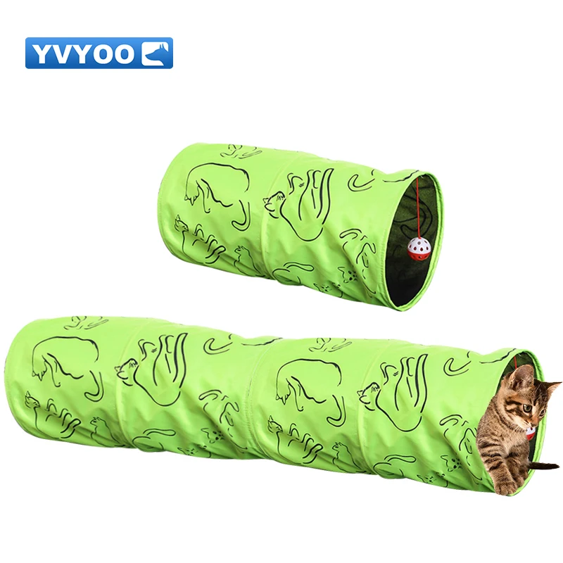 YVYOO Pet Cat Tunnel Folded Indoor Outdoor Pet Cats Training Toy Kitten Rabbit Tunnel Toy With Ball Funny Cat Tunnel House Toys