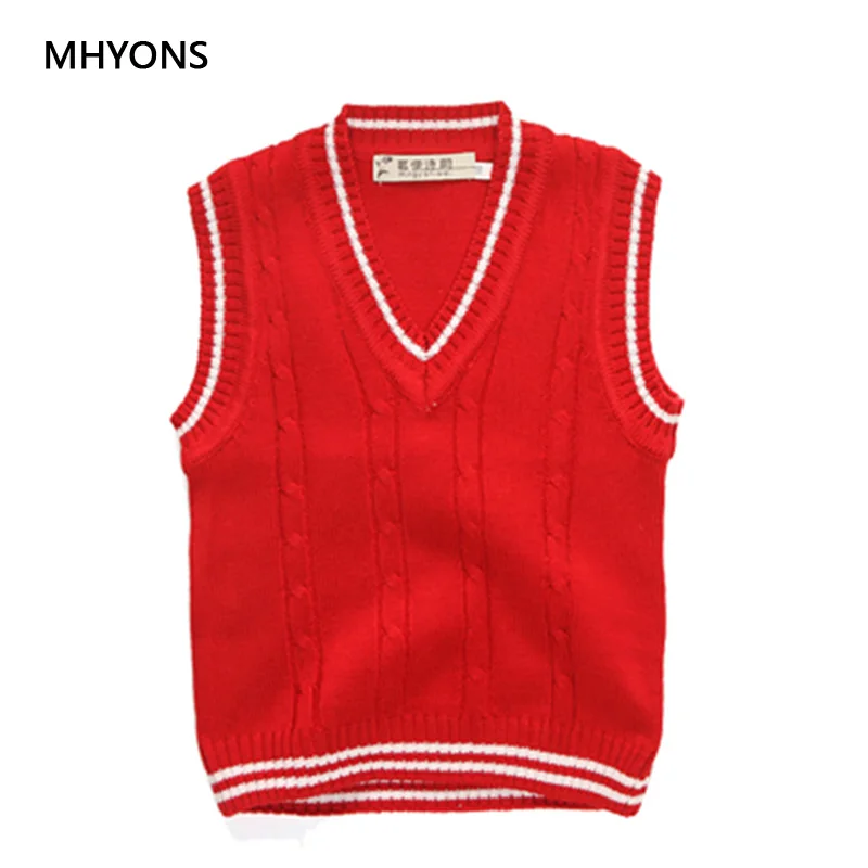 MHYONS 2018 детский пуловер для мальчиков вязаный жилет пальто модный школьный стиль