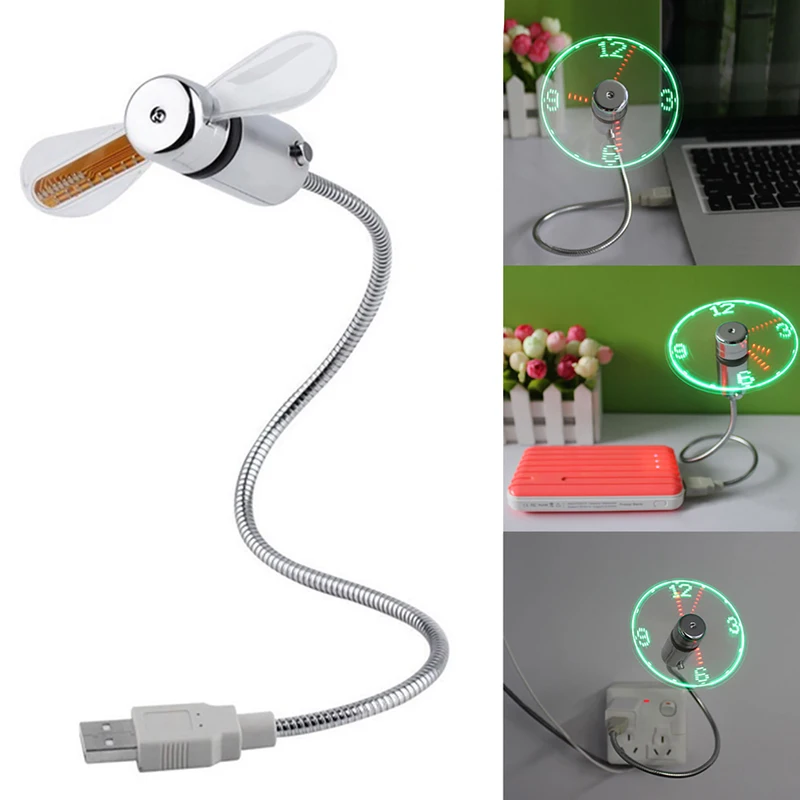 Creative USB Clock LED Light Display Time Clock Adjustable Desktop