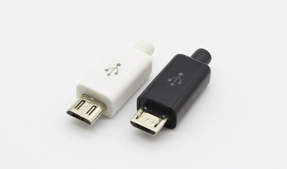 10 шт. Micro USB 5PIN сварочный Тип штекерные разъемы зарядное устройство 5P USB хвост разъем для зарядки 4 в 1 белый черный