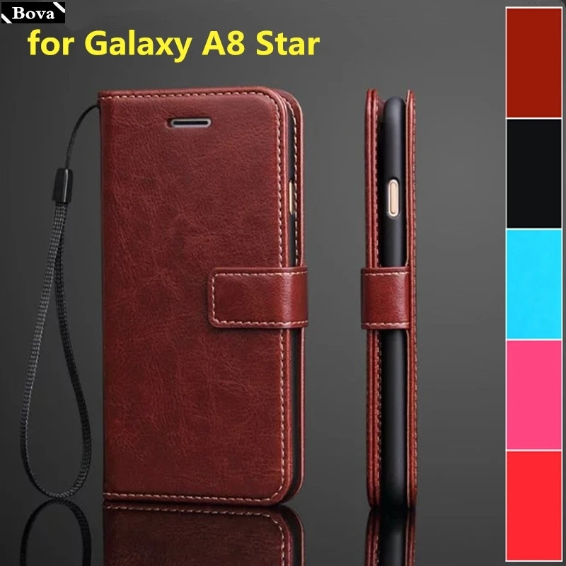 

card holder cover case for Samsung Galaxy A8 Star ( A9 Star in China ) Pu leather case wallet flip cover protective holster