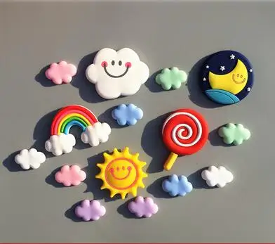 1 Набор, магниты на холодильник из смолы 3D, воздушный шар, облако, радужная форма, магнитные наклейки на холодильник, держатель для сообщений, домашний декор - Цвет: B