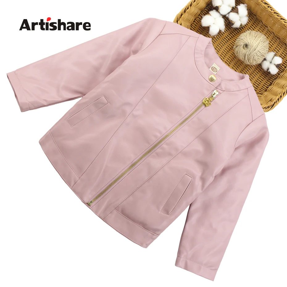 

Jacket For Girls Pu Leather Jacket Girl Children Cotton Padded Outerwear Kids Teenage Clothes For Girls 6 8 10 12 14 Year
