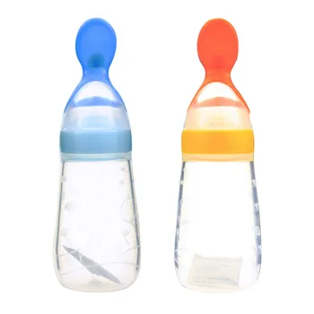 

Baby Silicone Food Feeding Bottle Rice Paste Bottle Silicone Extrusion Type Feeding Scoop Rice Cereal Food Supplement for Kids