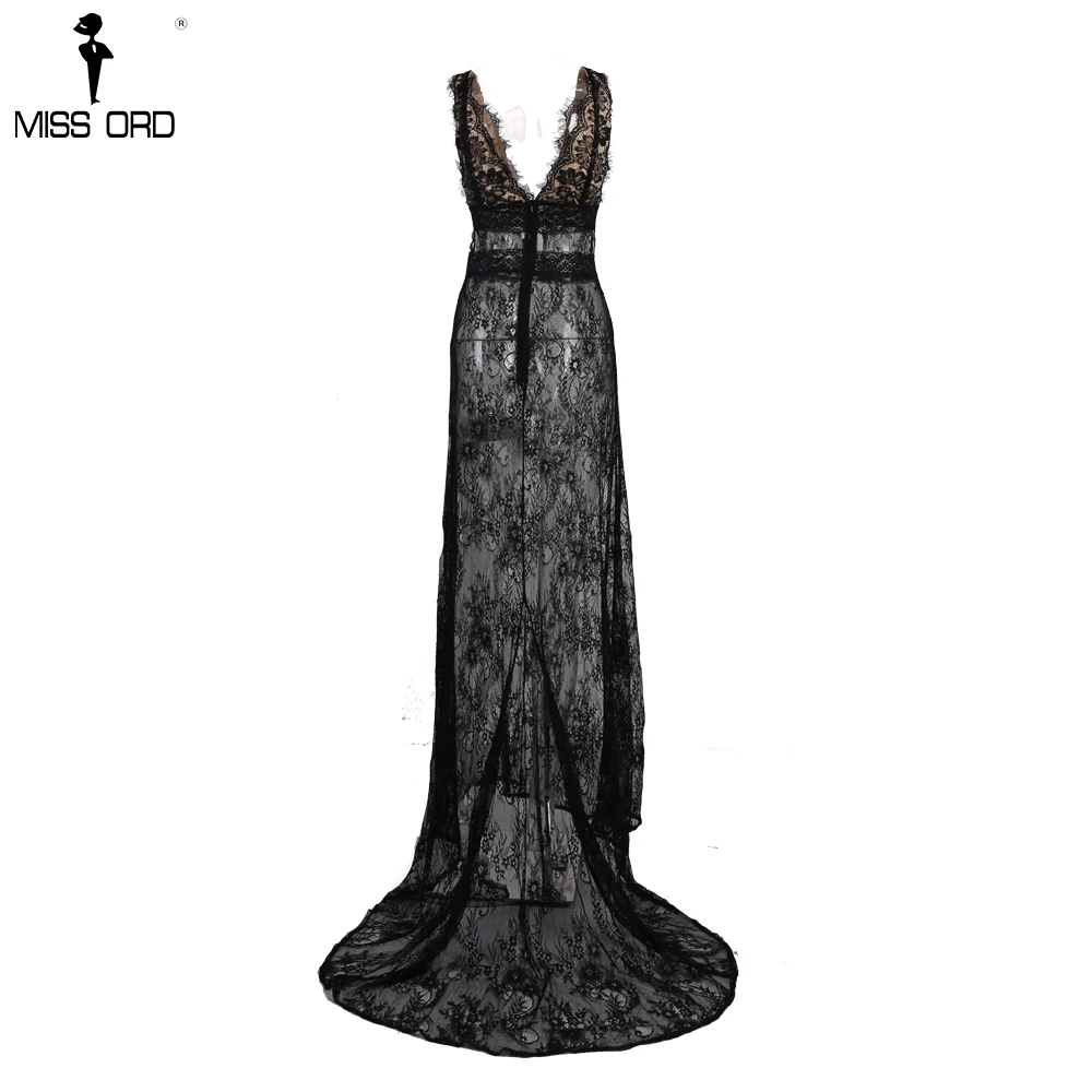 Missord, сексуальное весеннее и летнее кружевное платье с глубоким v-образным вырезом и открытой спиной, женские прозрачные вечерние макси платья FT8995