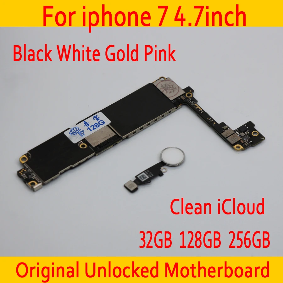 

Clean iCloud for iphone 7 Motherboard with Chips,Original unlocked for iphone 7 Mainboard with Touch ID,for iphone 7 logic board