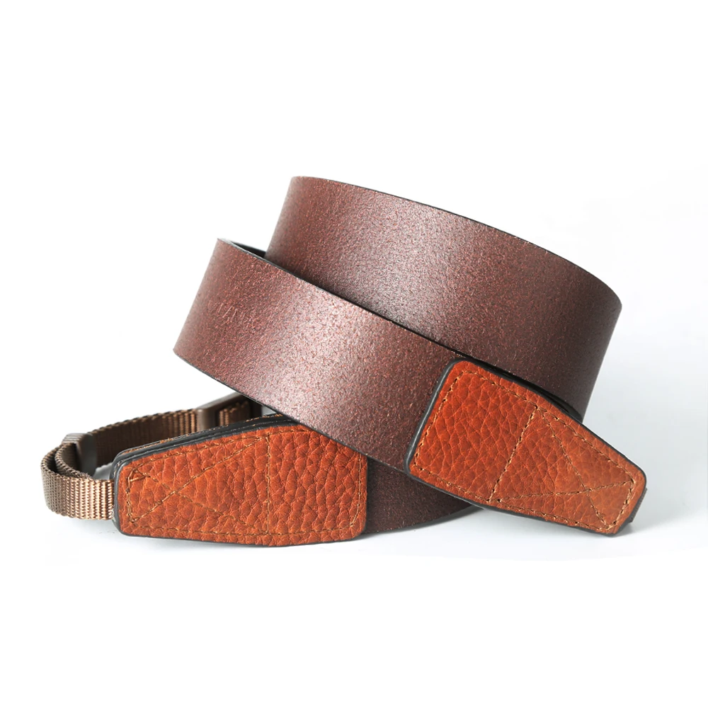  New Thicker Version CANPIS Adjustable Universal Brown and Black Leather Strap with Shoulder Neck Su