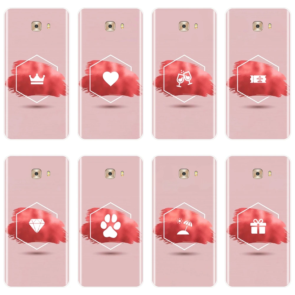 

Case For Samsung Galaxy C5 C7 C8 Soft Silicone Pink Heart Airplane Queen Back Cover For Samsung Galaxy C5 C7 C9 Pro Phone Case