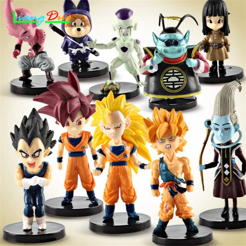 

10PCS\Set Dragon Ball Z Super Saiyan Simulation Model Goku Action Figure Pvc Anime Garage Kit Children Toys Boy Girl Gift DBZ