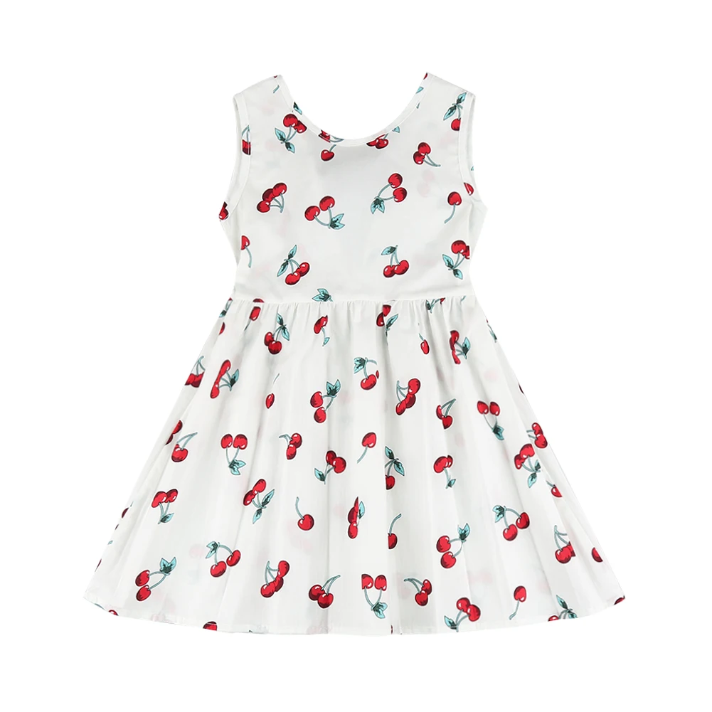 2020 New Girls Clothing Summer Girl Dress Children Kids Berry Dress Back V Dress Girls Cotton Kids Vest dress Children Clothes