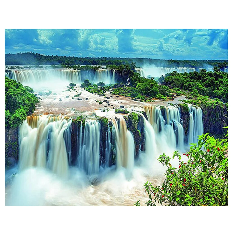 HUACAN-5D-Diamond-Painting-Landscape-Full-Round-Diamond-Embroidery-Waterfall-Rhinestone-Mosaic-Needlework-Handmade-Kit