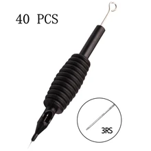 EZ-681-3RS Профессиональный захват машины татуировки черные одноразовые трубки 19 мм тело с тату Иглы для татуировки 3RS 40 шт