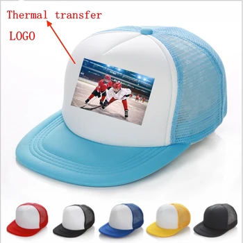 

WZCX 2019 New Thermal Transfer Photo LOGO Mesh Baseball Cap Casual Tide Unisex Advertising Summer Adult Hat Hip Hop Cap