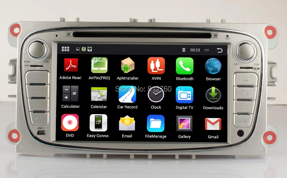 Perfect Quad Core 1024X600 HD Android 5.1.1 Car DVD GPS For Ford Focus /Mondeo/S-max/C-max with1 6GB Nand WIFI 3G Radio RDS Stereo 2