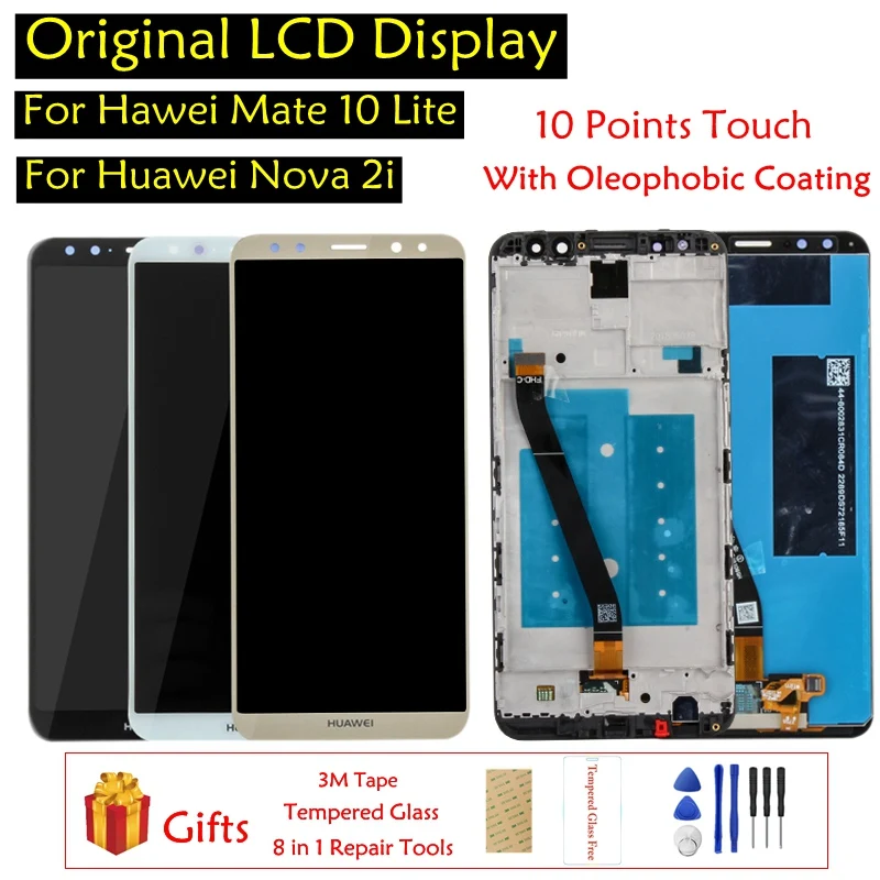 Оригинальный Huawei Mate 10 Lite ЖК-экран + рамка Nova 2i ЖК-дисплей сенсорный экран панель