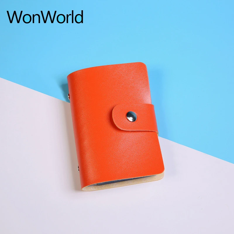 

24 Card Slots Double Sided Plastic Card Holder Small Size Multicolor Business Pack Bus Card Bag Women Purses Men Wallet
