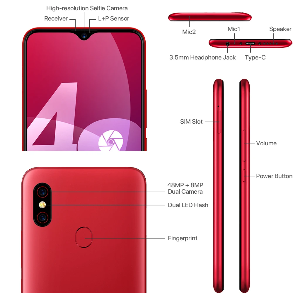  UMIDIGI F1 Play Android 9.0 48MP Super Cameras 5150mAh 6GB RAM 64GB ROM 6.3