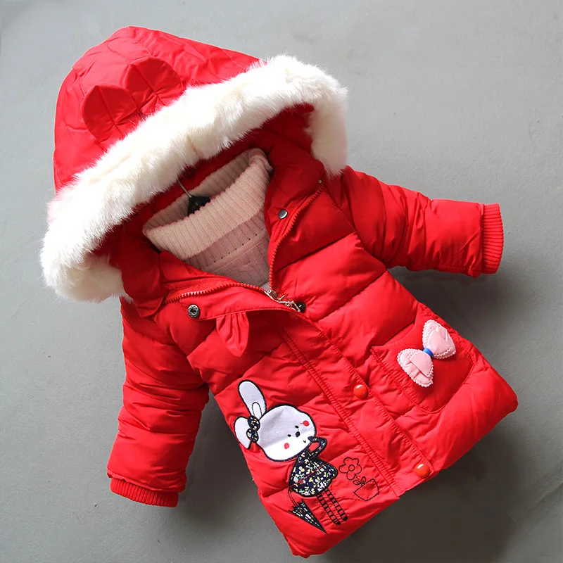 

BibiCola girls winter coats new cartoon thick hoodie coats children fashion cotton clothing for gils kids warm jackets coats