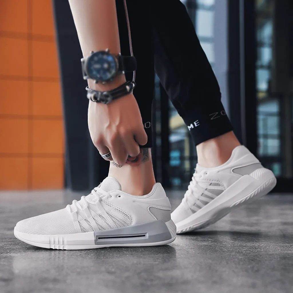 white shoes Men Sneakers Male Shoes Adult Non-slip Soft Mesh Men Shoes High Quality Comfortable Sneakers 7#3.5