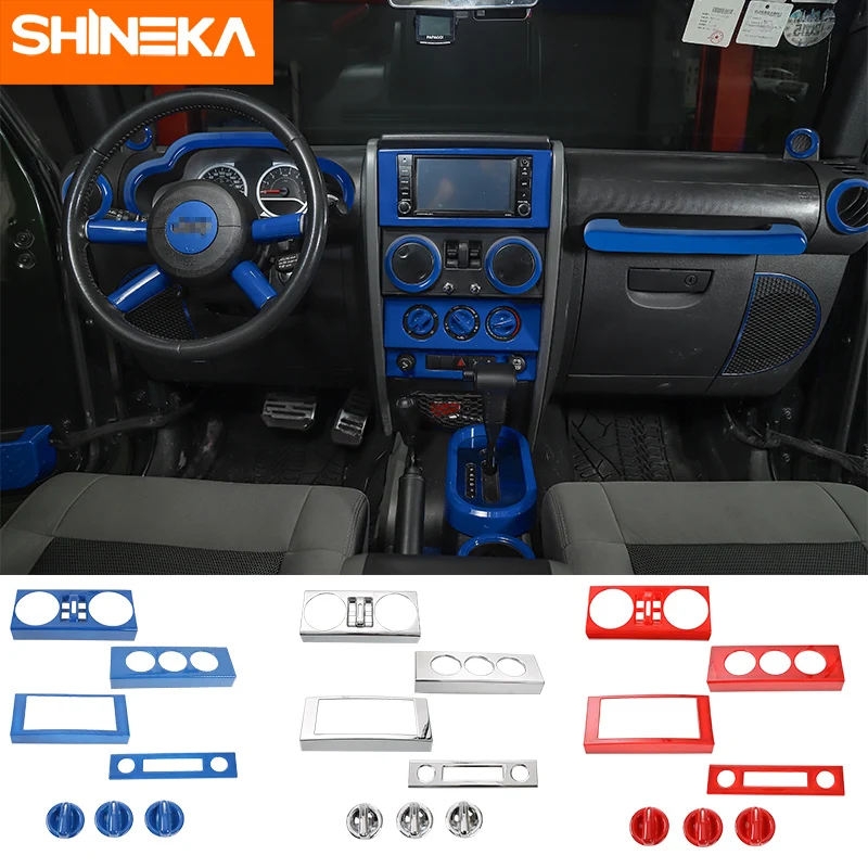SHINEKA внутренние молдинги для Jeep Wrangler JK 2007-2010 7 шт. ABS декоративные наклейки с