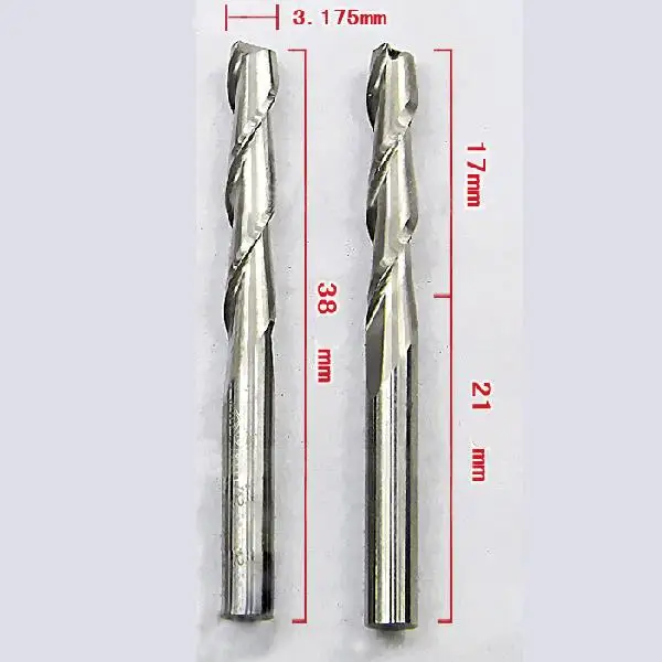 

5Sets 1/8'' Carbide Milling Cutter CNC Double/Two Flute Spiral Bits 17mm