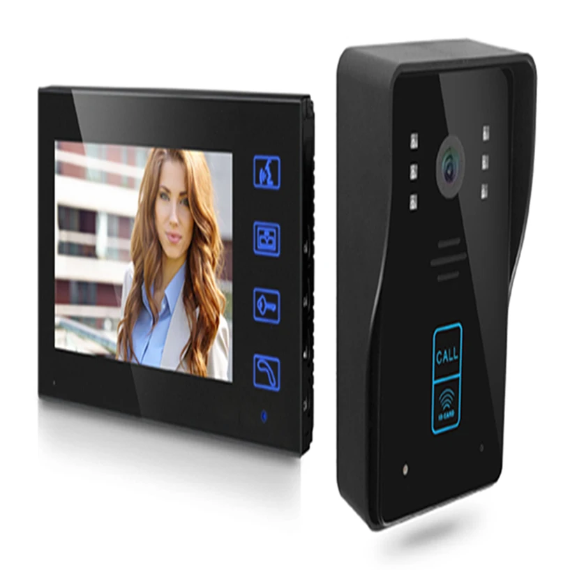 Home video access control system with ID card wired telephone touch