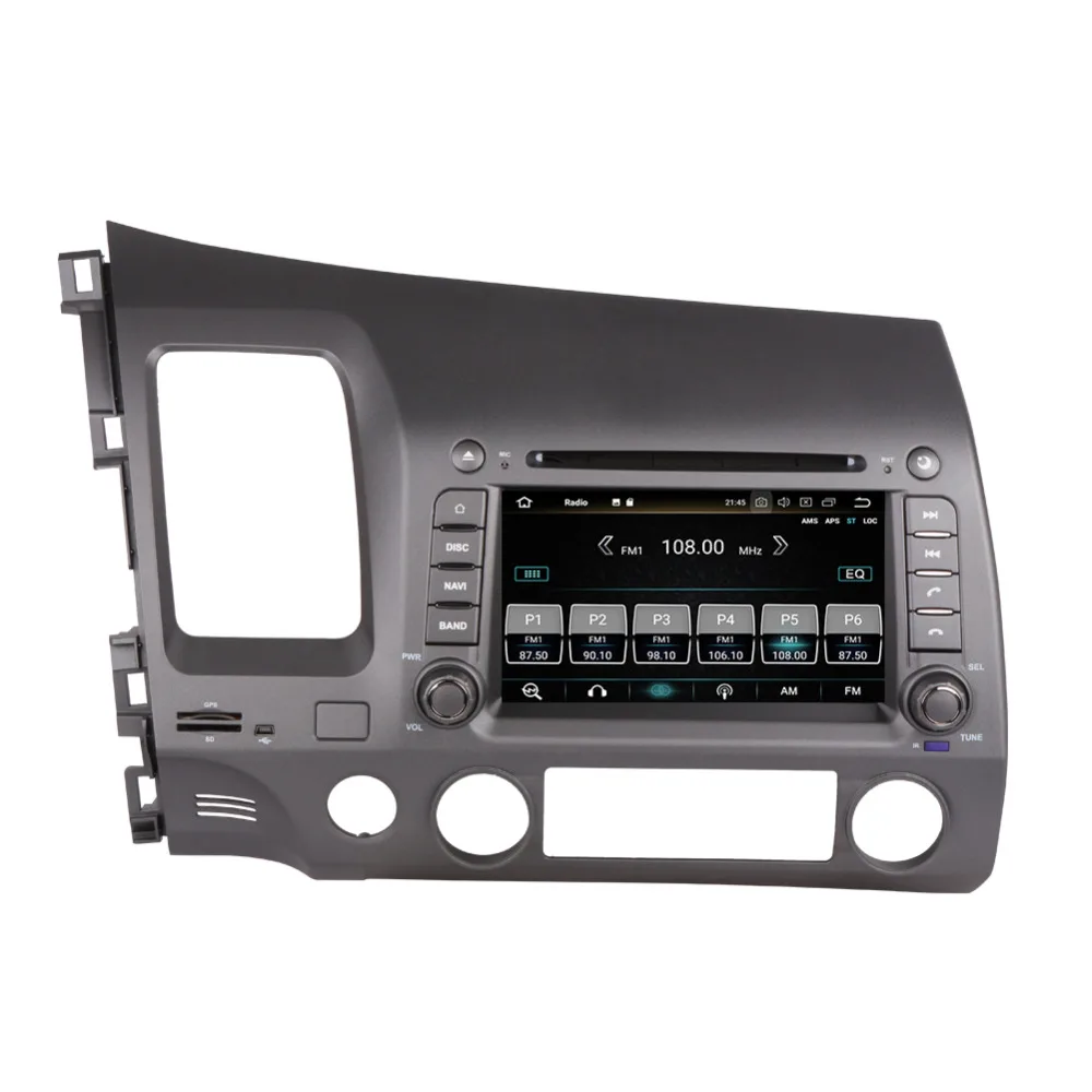 Discount 4GB RAM Android 8.0 Octa Core Car GPS Navigation For Honda Civic Left Hand Driving 2006-2011 DVD Multimedia Player WIFI 3G 4