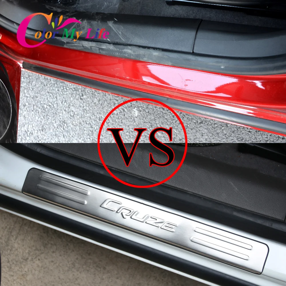 Ceny Listwa ochronna progowa samochodu dla Cruze stal nierdzewna drzwi samochodu chroń listwa progowa s dla chevroleta Chevry Cruze Sedan Hatchback 2009 2015