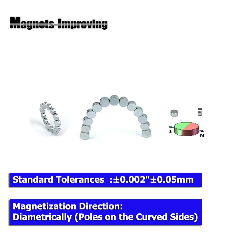 Диаметрально намагниченные Дисковые Магниты Диаметр 1 мм 0,0" 1,5 мм 2 мм 0,079'' 4 мм 6 мм 0,236 ''10 мм прецизионные сенсорные стержни цилиндра