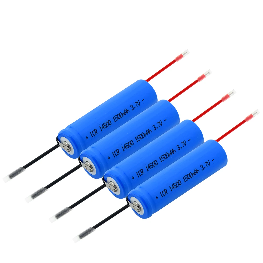 1/2/4 шт. ICR 14500 1500 мА/ч, литий-ионный аккумулятор Батарея с 2 DIY провода фонарь вспышка светильник Мощность банк светодиодный светильник 14500 Замена Батарея