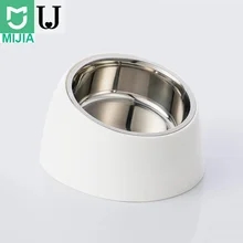 Миска для собак из нержавеющей стали Xiaomi Youpin, миска для собак, щенков, кошек, питье, вода, наклонная кормушка с нескользящей подошвой, миски для кормления