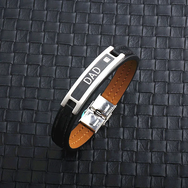 

love DAD Leather Bracelet charm men bracelets & bangles for dad family jewelry