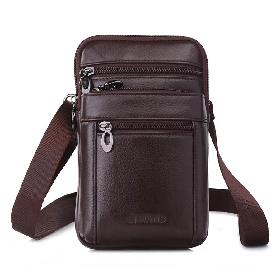 Genuine Leather Mini Cross Body Shoulder Bag Men's Messenger Bags Men