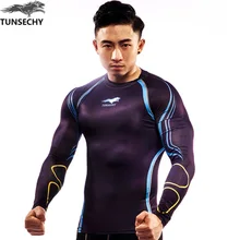 Новинка; Лидер продаж футболка с длинными рукавами и защищает кожу от раздражения, плотно прилегает к телу, футболка с графическим рисунком для многоцелевого использования Фитнес ММА футболки