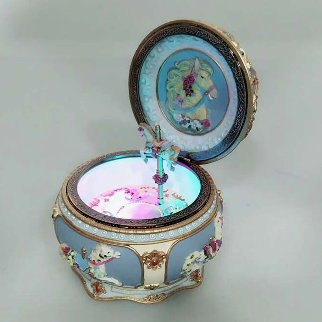Retro Music Box with LED Flash Light Kids Christmas Birthday Gift Canon in D