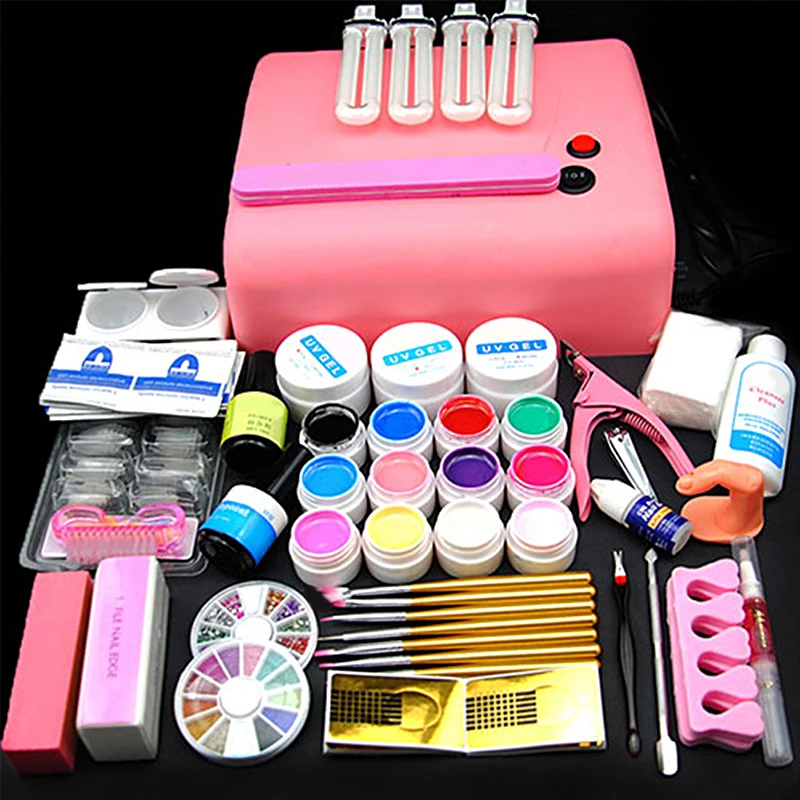 

UV Gel Nail Kit with 36W UV Lamp for Nails UV Gel Varnish Polish Manicure Tools Set File Brush For Nail Sets Nail Manicure Kit