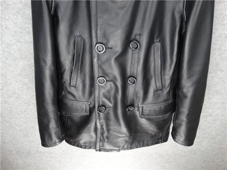 Брендовые Новые мужские толстые кожаные длинные повседневные куртки, мужские Куртки из натуральной кожи в классическом стиле. Распродажа ветровки