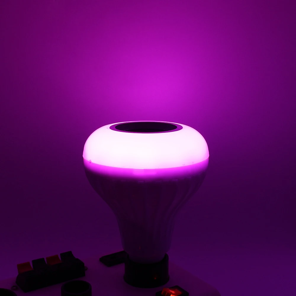 1Pcs Smart E27 7W Ampoule LED Bulb RGB Light Wireless Bluetooth Audio Speaker Music Playing Dimmable Lamp With Remote Control