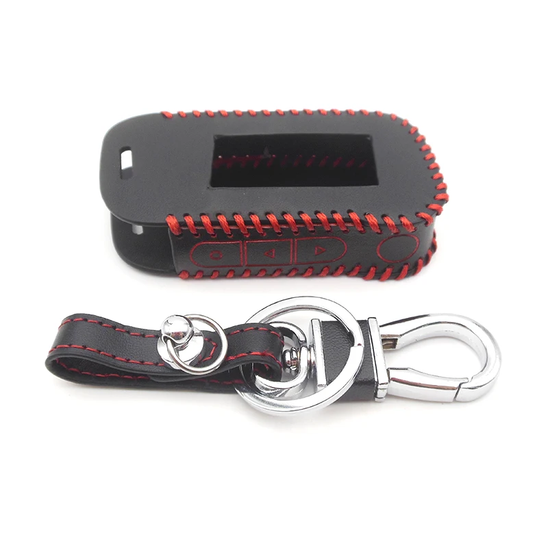 

A93 Leather Key Case For For Starline A93 A63 A36 A39 Car LCD Alarm Remote Controller Keychain Cover Hand-Made Style Accessories