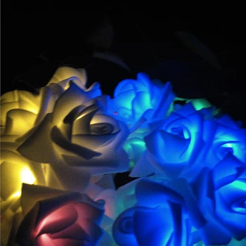 

YIYANG RGB Solar Powered LED Lighting Strings Wedding Flower Rose Christmas Light Party Decoration String Lights 20LED 4.8M Luz
