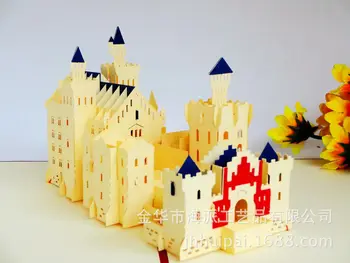 

Direct manufacturers in Germany Neuschwanstein building creative paper hollow stereo cards can be customized drawings and sample