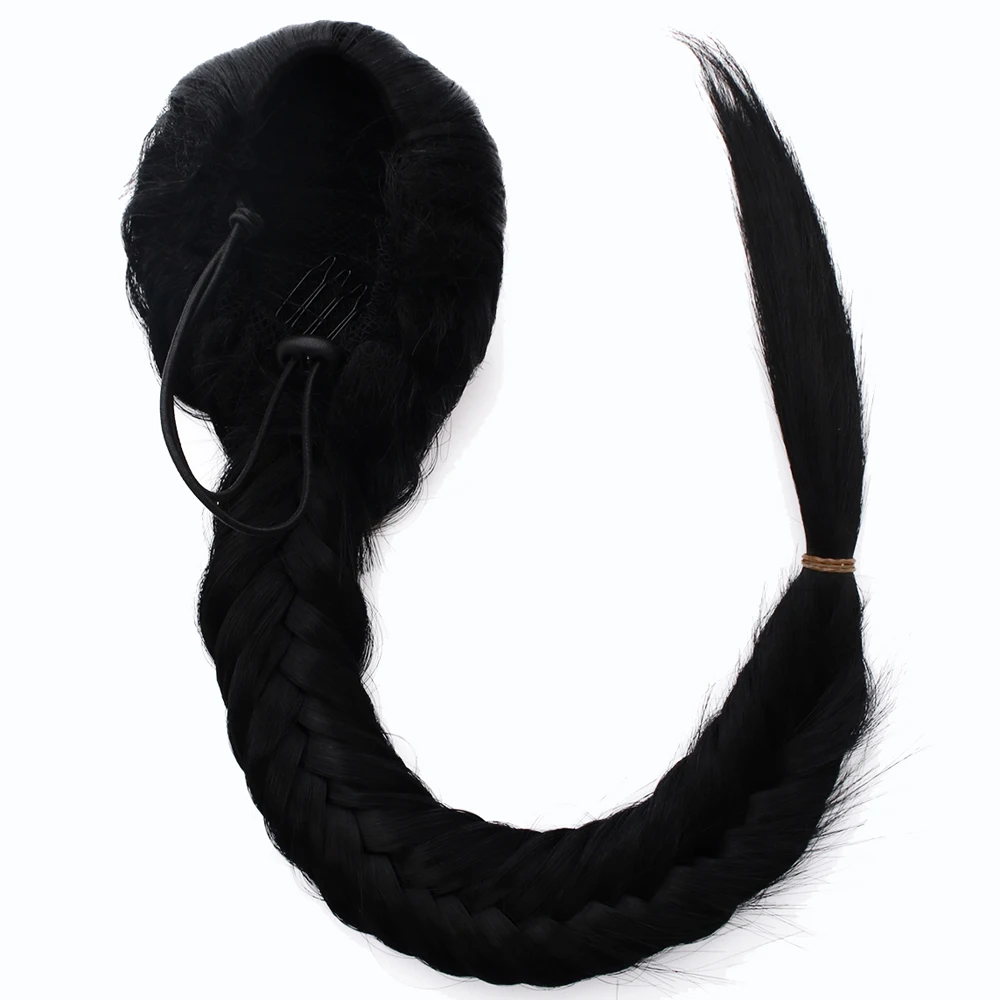 

TOPREETY Heat Resistant Synthetic Fiber 130gr 20" 50cm Straight Braid Clip in/on Ponytail hair extensions FSP-666