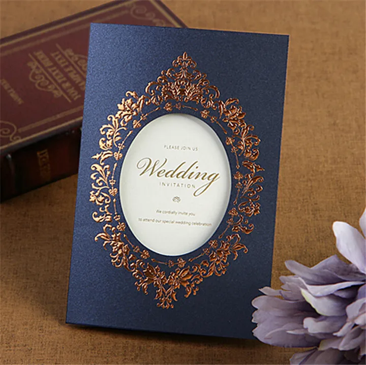 Newly Design Wholesale Royal Blue invitation card creative design