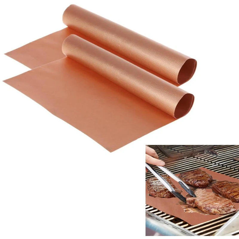 

2Pcs 40x33cm Reusable Resistant Baking Mat Non-Stick Non-stick BBQ Mats Oil-proof Paper Kitchen Baking Oven Tools