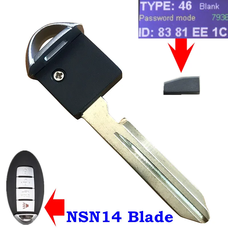 Prox Smart Key дистанционного ключа без ключа аварийная вставка Uncut лезвие с ID46 чипом транспондера для Nissan Infiniti Alitma куб «Армада» - Количество кнопок: C Black type with 46