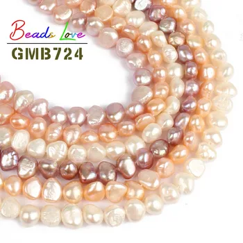 

8-9mm Natural Flat Irregular Freshwater Pearl Beads for Jewelry Making Loose Spacer Bead Diy Necklace Bracelet Jewellery 15''