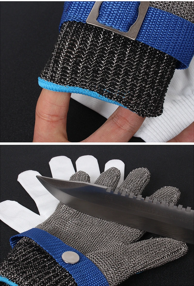 Защитные перчатки из нержавеющей стали с защитой от порезов, рабочие перчатки с металлической сеткой, рабочие перчатки с защитой от порезов