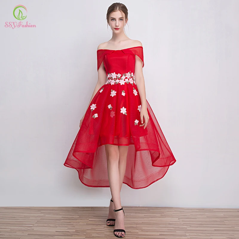 red cocktail dress long