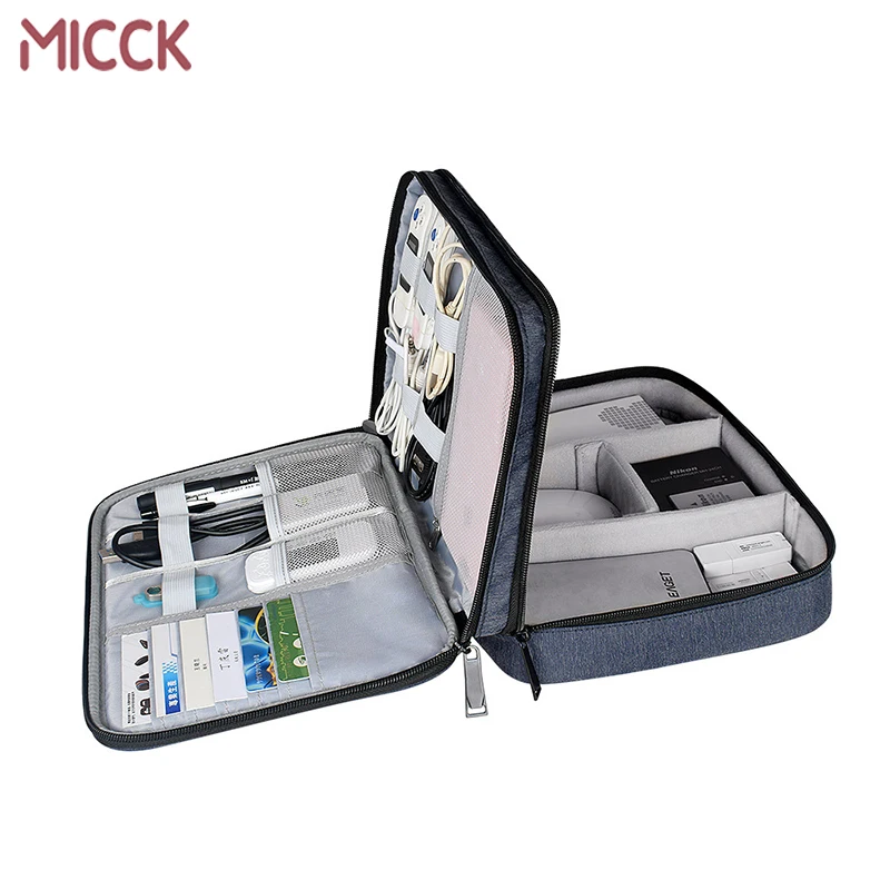 MICCK Портативный 2 слоя электронные аксессуары дорожный Чехол сумка для хранения